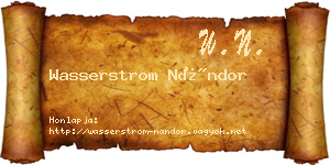 Wasserstrom Nándor névjegykártya