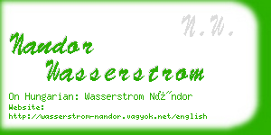 nandor wasserstrom business card